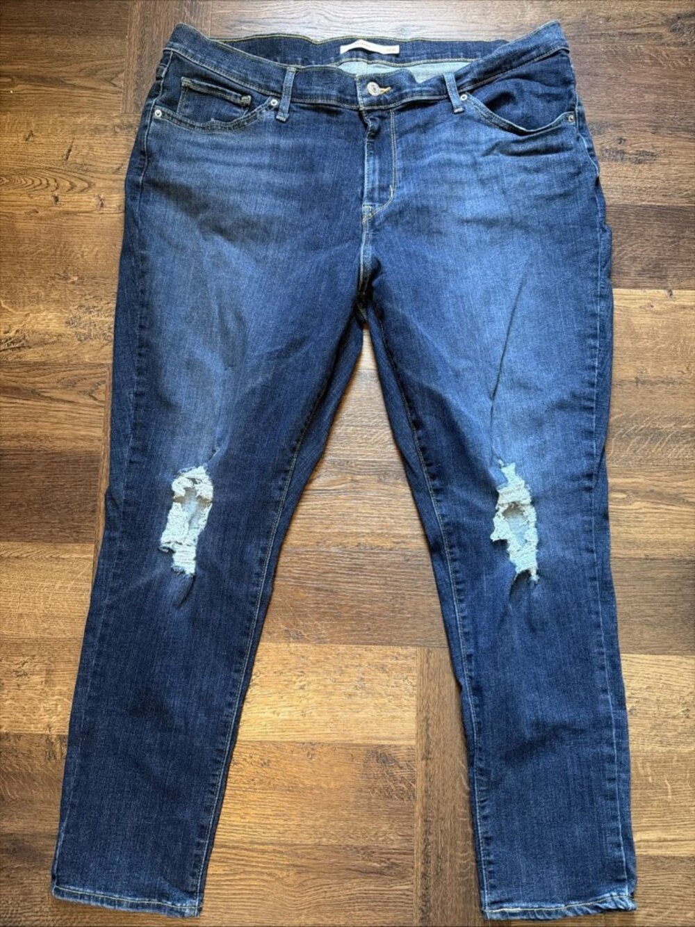 Levi's 711 Skinny Sculpt Distressed Stretch Denim Jeans Women's Plus Size 18W
